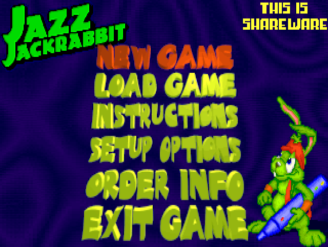 Jazz Jackrabbit Startbildschirm