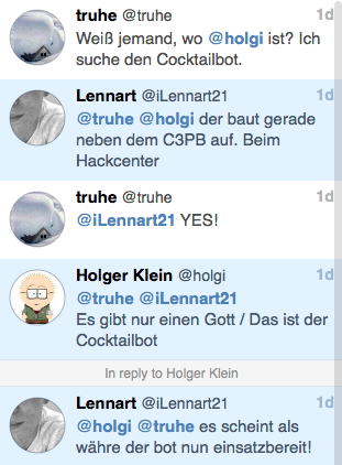 Cocktailbot-Suche auf Twitter