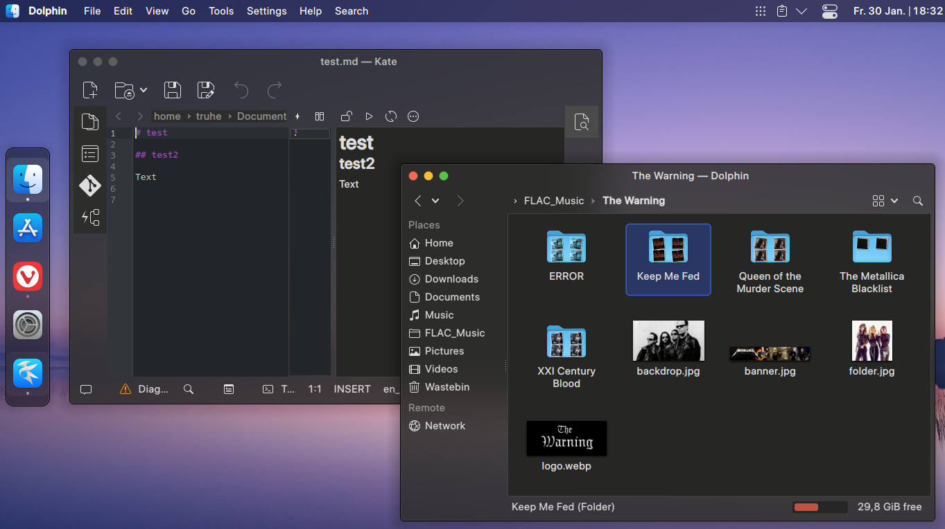 Desktop: Sonomatic und Kvantum