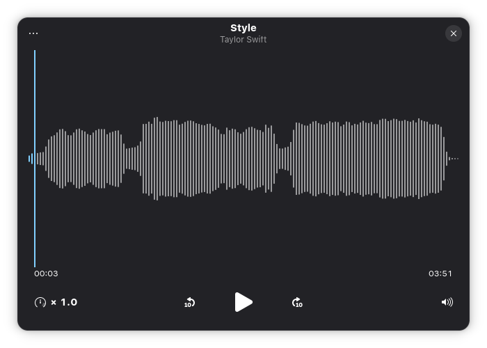 Audio-Datei in Gnome Audio Player